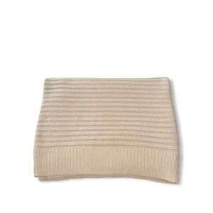 Peacock Alley Tan Beige Cotton Throw Blanket 60 x 70